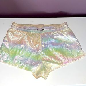 White Iridescent Shorts